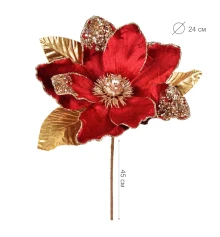 Цветок декоративный Yes! Fun Пуансеттия бордо 24см купить в интернет магазине подарков ПраздникШоп