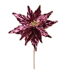 Цветок декоративный Yes! Fun Пуансеттия бордо фольга 28см купить в интернет магазине подарков ПраздникШоп