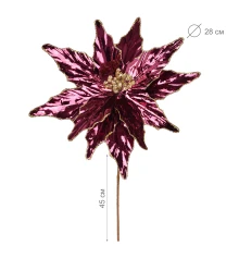 Цветок декоративный Yes! Fun Пуансеттия бордо фольга 28см купить в интернет магазине подарков ПраздникШоп