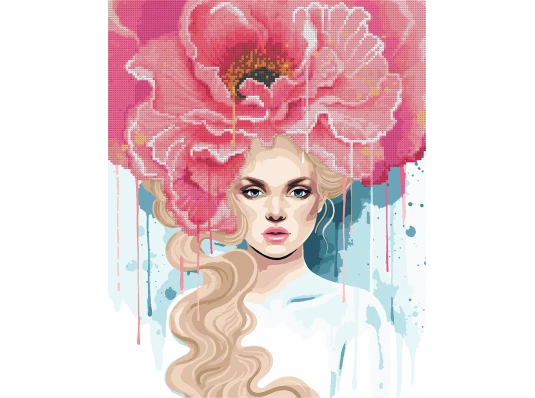 Картина по номерам с алмазной мозаикой SANTI Девушка-роза купить в интернет магазине подарков ПраздникШоп