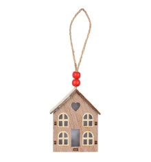 Фигурка декоративная Yes! Fun Домик 8см подвеска дерево LED купить в интернет магазине подарков ПраздникШоп