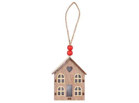 Фигурка декоративная Yes! Fun Домик 8см подвеска дерево LED купить в интернет магазине подарков ПраздникШоп
