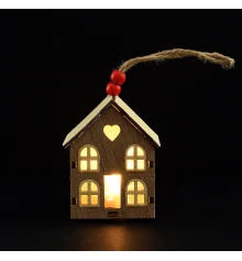 Фигурка декоративная Yes! Fun Домик 8см подвеска дерево LED купить в интернет магазине подарков ПраздникШоп