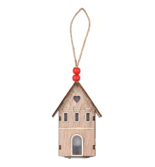 Фигурка декоративная Yes! Fun Домик 10см подвеска дерево LED купить в интернет магазине подарков ПраздникШоп