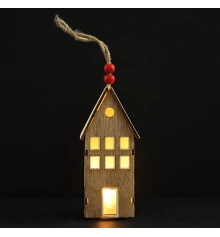Фигурка декоративная Yes! Fun Домик 13см подвеска дерево LED купить в интернет магазине подарков ПраздникШоп