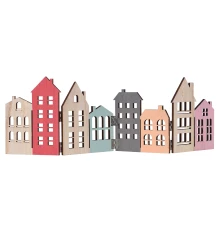 Фигурка декоративная Yes! Fun Домики 42x13см растяжка дерево купить в интернет магазине подарков ПраздникШоп