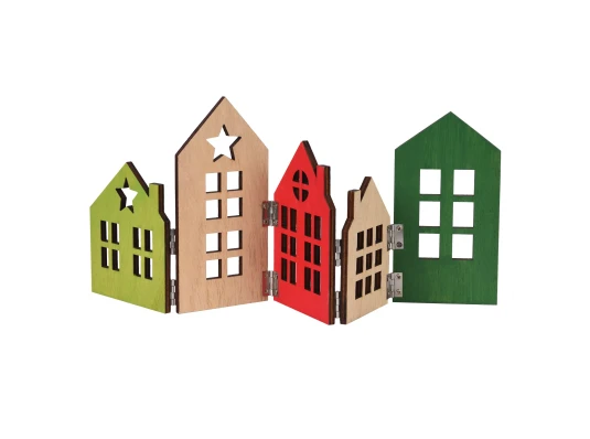 Фигурка декоративная Yes! Fun Домики 36x14см растяжка дерево купить в интернет магазине подарков ПраздникШоп