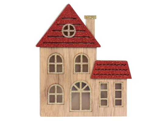 Фигурка декоративная Yes! Fun Праздничный домик 18см дерево LED купить в интернет магазине подарков ПраздникШоп