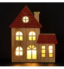 Фигурка декоративная Yes! Fun Праздничный домик 18см дерево LED купить в интернет магазине подарков ПраздникШоп