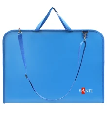 Папка-портфель SANTI А3 для эскизов с тканевыми ручками синяя пластик купить в интернет магазине подарков ПраздникШоп