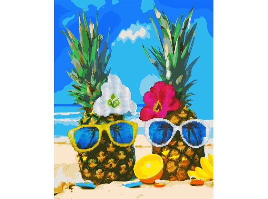 Картина по номерам с алмазной мозаикой SANTI Ананасовая экзотика купить в интернет магазине подарков ПраздникШоп