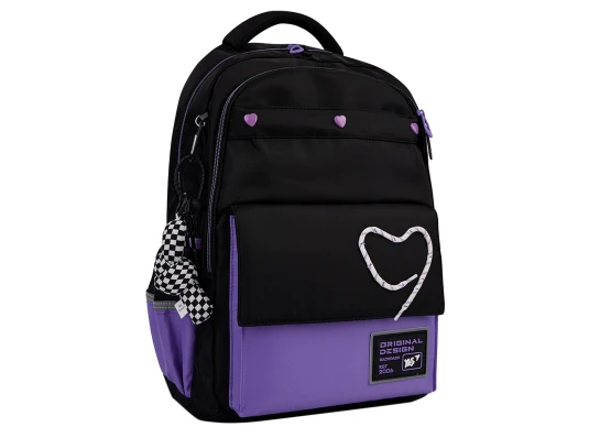 Рюкзак школьный YES Purple Hearts TS-48 купить в интернет магазине подарков ПраздникШоп