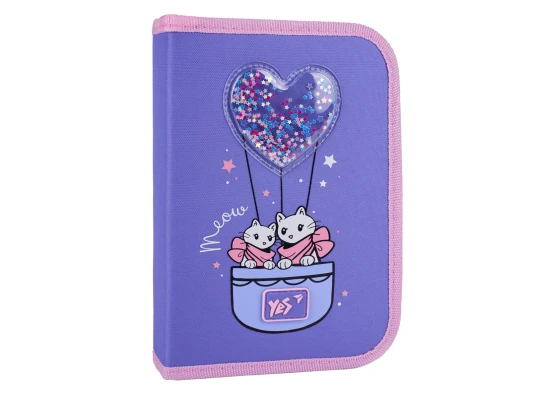 Пенал твердый одинарный с двумя клапанами Yes Purr Meow HP-04 купить в интернет магазине подарков ПраздникШоп