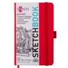 Скетчбук SANTI для графики 13х21см 80 л. твердая обложка PU 110г/м2 красный