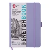 Скетчбук SANTI для графики 16х23см 80 л. твердая обложка PU 110г/м2 фиолетовый