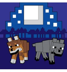 Картина по номерам SANTI Майнкрафт. Волки 25х25 см LED подсветка купить в интернет магазине подарков ПраздникШоп