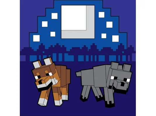 Картина по номерам SANTI Майнкрафт. Волки 25х25 см LED подсветка купить в интернет магазине подарков ПраздникШоп