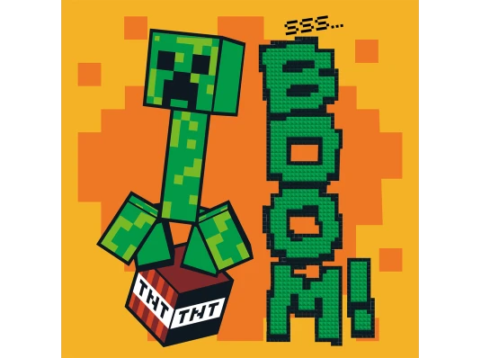 Картина по номерам с алмазной мозаикой SANTI Майнкрафт Крипер БУУМ! 25х25 см купить в интернет магазине подарков ПраздникШоп