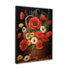 Картина по номерам с алмазной мозаикой SANTI Корзина с маками купить в интернет магазине подарков ПраздникШоп