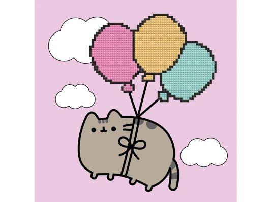 Картина по номерам с алмазной мозаикой SANTI Пушин Полет на воздушных шариках 25х25 см купить в интернет магазине подарков ПраздникШоп