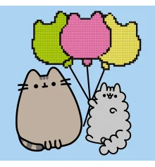 Картина по номерам с алмазной мозаикой SANTI Пушин Друзья и воздушные шарики 25х25 см купить в интернет магазине подарков ПраздникШоп