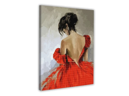 Картина по номерам с алмазной мозаикой SANTI Леди в красном купить в интернет магазине подарков ПраздникШоп