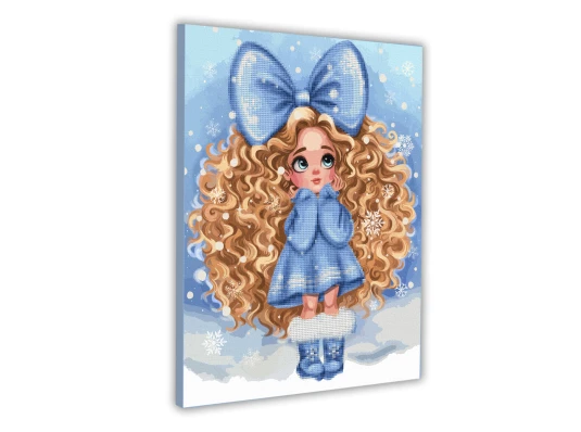 Картина по номерам с алмазной мозаикой SANTI Девочка с бантом купить в интернет магазине подарков ПраздникШоп