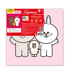 Картина по номерам SANTI Лайн Френдс Браун Салли и Кони 25*25см цветной холст купить в интернет магазине подарков ПраздникШоп