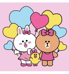 Картина по номерам SANTI Лайн Френдс. Кони Салли Чоко и воздушные шарики 25х25 см LED подсветка купить в интернет магазине подарков ПраздникШоп