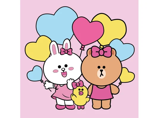 Картина по номерам SANTI Лайн Френдс. Кони Салли Чоко и воздушные шарики 25х25 см LED подсветка купить в интернет магазине подарков ПраздникШоп