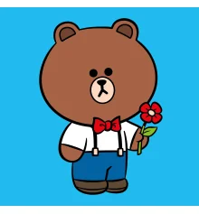 Картина по номерам SANTI Лайн Френдс Браун с цветком 25*25см цветной холст купить в интернет магазине подарков ПраздникШоп