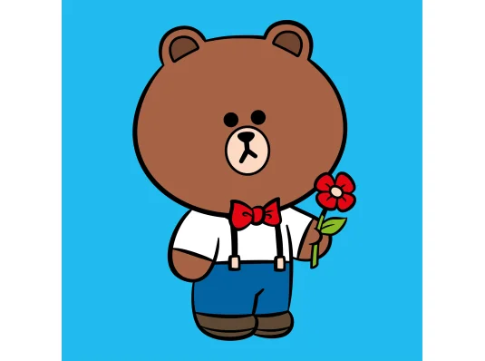 Картина по номерам SANTI Лайн Френдс Браун с цветком 25*25см цветной холст купить в интернет магазине подарков ПраздникШоп