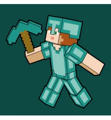 Картина по номерам SANTI Майнкрафт Алекс в алмазной броне 25*25см цветной холст купить в интернет магазине подарков ПраздникШоп