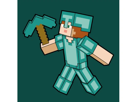 Картина по номерам SANTI Майнкрафт Алекс в алмазной броне 25*25см цветной холст купить в интернет магазине подарков ПраздникШоп