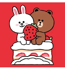 Картина по номерам SANTI Лайн Френдс Кони Браун и клубничный тортик 25х25см купить в интернет магазине подарков ПраздникШоп