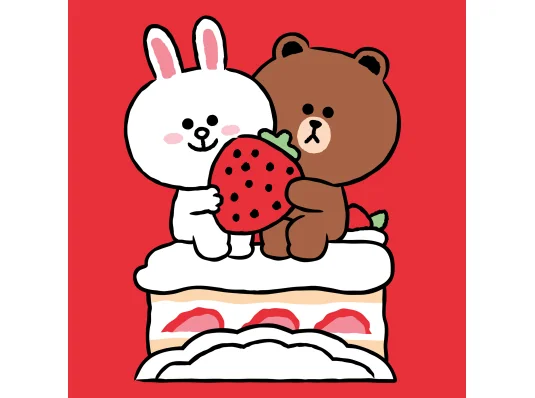 Картина по номерам SANTI Лайн Френдс Кони Браун и клубничный тортик 25х25см купить в интернет магазине подарков ПраздникШоп