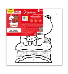 Картина по номерам SANTI Лайн Френдс Кони Браун и клубничный тортик 25х25см купить в интернет магазине подарков ПраздникШоп