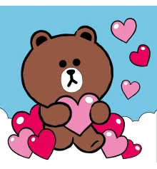 Картина по номерам SANTI Лайн Френдс. Браун и сердечко 25х25 см LED подсветка купить в интернет магазине подарков ПраздникШоп