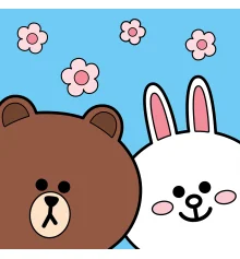 Картина по номерам SANTI Лайн Френдс Браун и Кони 25*25см цветной холст купить в интернет магазине подарков ПраздникШоп