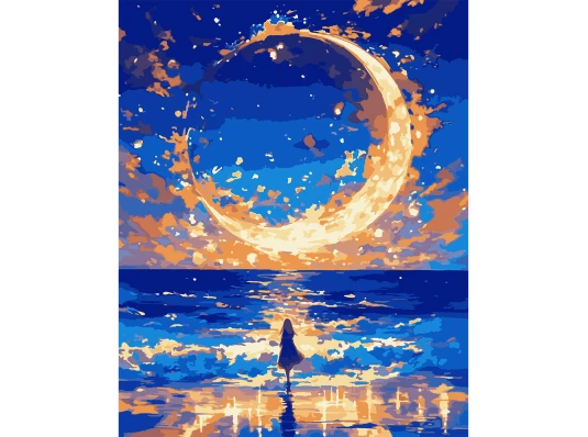 Картина по номерам SANTI Луна в огнях 40*50см LED подсветка купить в интернет магазине подарков ПраздникШоп