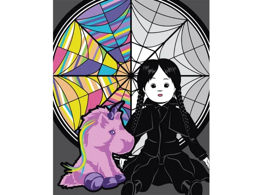 Картина по номерам SANTI Уэнсдэй Зловещие куклы 40х50 см LED подсветка купить в интернет магазине подарков ПраздникШоп