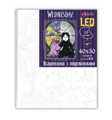 Картина по номерам SANTI Уэнсдэй Зловещие куклы 40х50 см LED подсветка купить в интернет магазине подарков ПраздникШоп