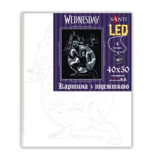 Картина по номерам SANTI Уэнсдэй Пробуждение зверя 40х50 см LED подсветка купить в интернет магазине подарков ПраздникШоп
