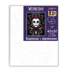 Картина по номерам SANTI Уэнсдэй Зловещая маска 40х50 см LED подсветка купить в интернет магазине подарков ПраздникШоп