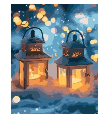 Картина по номерам SANTI Фонарики в снегу купить в интернет магазине подарков ПраздникШоп