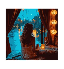 Картина по номерам SANTI Мечтательная девушка купить в интернет магазине подарков ПраздникШоп