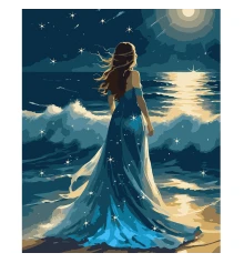 Картина по номерам SANTI Девушка и волны ночи купить в интернет магазине подарков ПраздникШоп