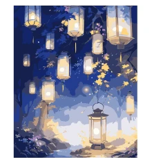 Картина по номерам SANTI Волшебный лес с фонариками купить в интернет магазине подарков ПраздникШоп