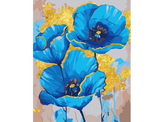 Картина по номерам SANTI Голубые маки купить в интернет магазине подарков ПраздникШоп