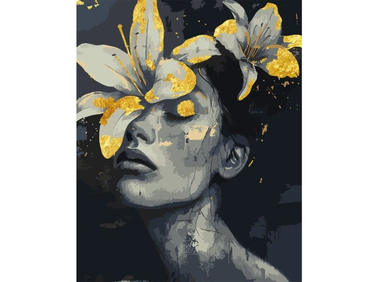 Картина по номерам SANTI Девушка с лилиями купить в интернет магазине подарков ПраздникШоп